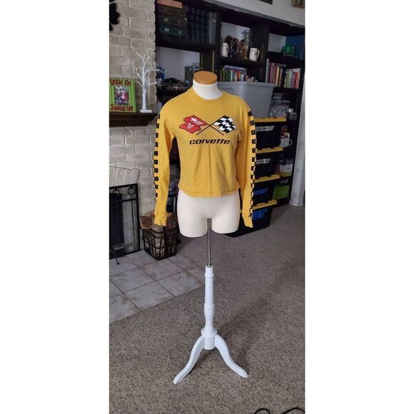 VINTAGE WOMENS CORVETTE CROP LS TOP - Picture 1 of 6